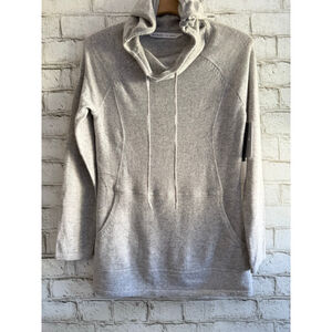 NWT Athleta 100% Cashmere Pullover Hoodie Sweater Gray size XS